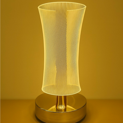 3D Illusion LED Vase Shape Decorative Table Lamp with Touch Control and Warm White & Golden Glow – Modern Acrylic Night Light for Bedroom, Living Room, Office & Home Décor Gift